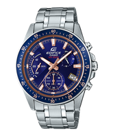 Edifice Men's Chronograph Watch Analog Blue Dial with Silver Stainless Steel Band, EFV-540D-2AVUDF
